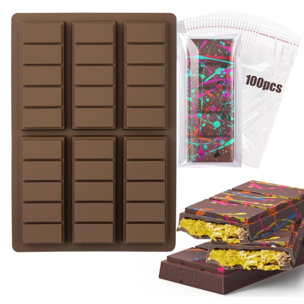 6 Cavities Choco Bar Mold Deep , Thick Choco Bar Mold For Stuffed Bar, Silicone Choco Mold For Filling  Choco Bar