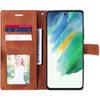 Coque de protection pour samsung galaxy s21 fe - booling - portefeuille souple en cuir pu - marron