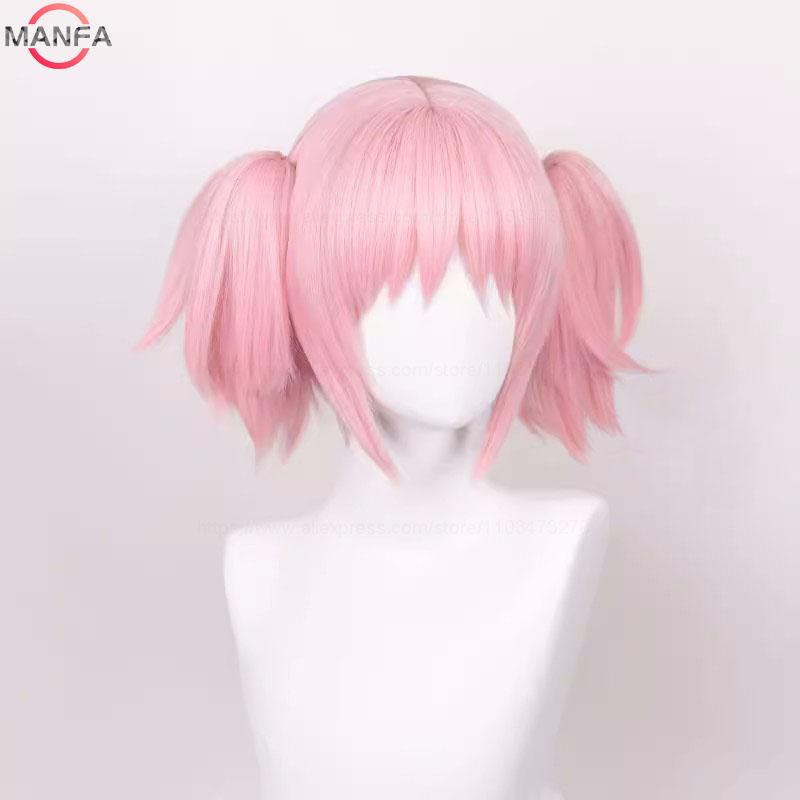 Madoka Kaname Cosplay Paruky Růžové 30cm Krátké Clip Ocasy Kaname Madoka Anime Paruka Cosplay Tepelně Odolné Syntetické Vlasy