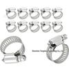 10-Pack 201 Stainless Steel Adjustable Hose Clamps 6-44mm