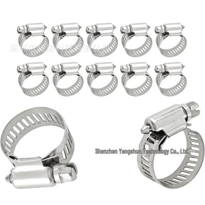 10-Pack 201 Stainless Steel Adjustable Hose Clamps 6-44mm