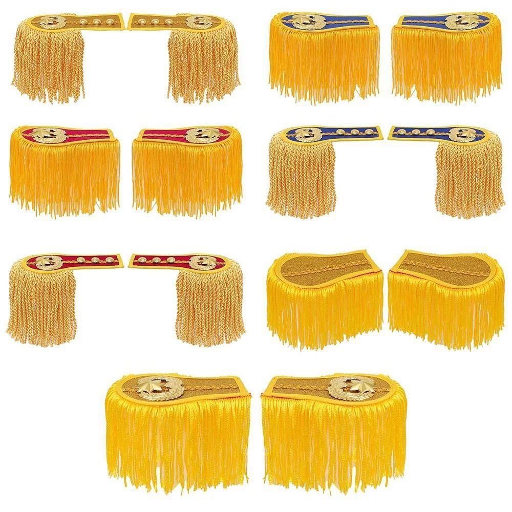 1Pair Multipurpose Tassel Fringe Epaulets Colorful Jackets Overcoats Epaulett for Drum Horn Band