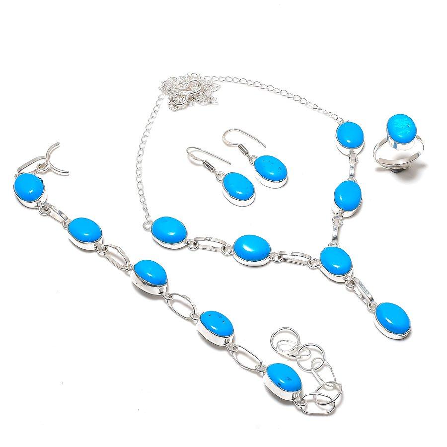 Natural Arizona Turquoise Gemstone 925 Sterling Silver Jewelry Necklace 18 ASN-6060