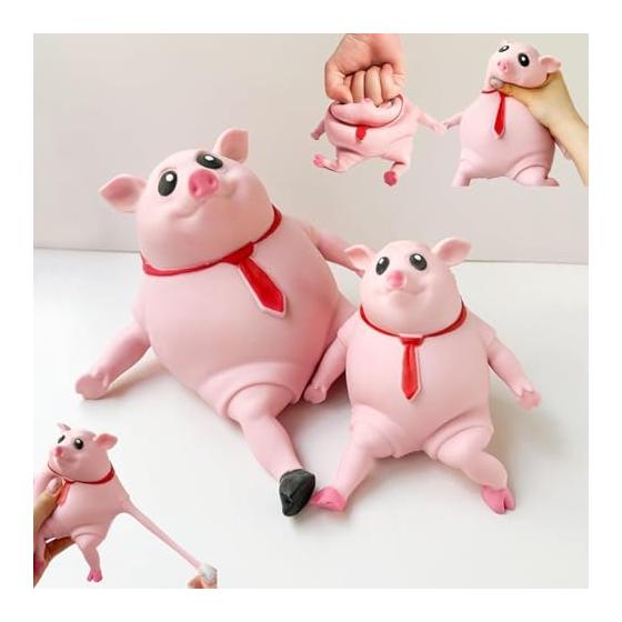 Squishy Pig Stress Relief Toy Stretch Toy Cute Animal Squeezable Soft Sensory Toy Memory Foam Soft Pig Toy Creative Pinch Animal Toy Stretchy Pink