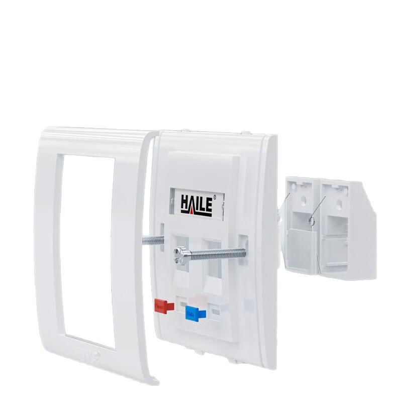HAILE Network Panel for Telephone/Cable, Universal Cat5e/Cat6 Module, Double Port