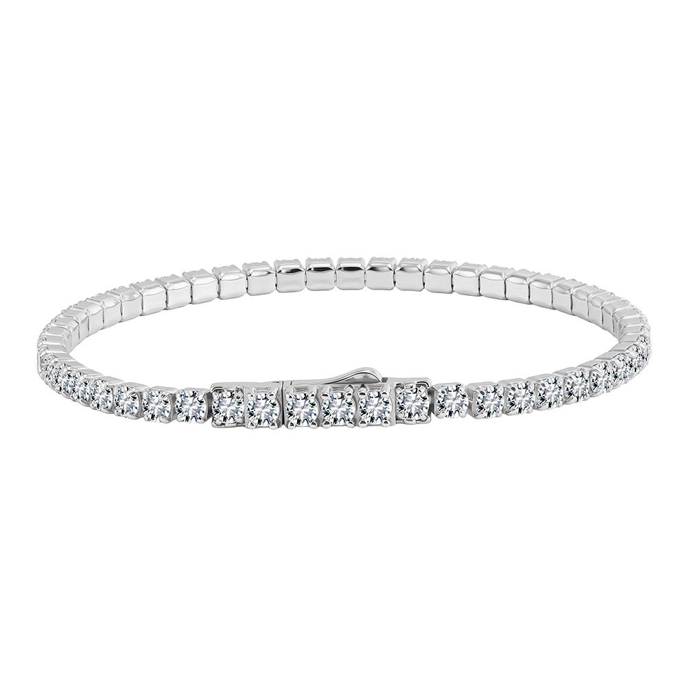 ORSA JEWELS Authentic 925 Sterling Silver Tennis Bracelet Fashion 2mm 3mm 4A Clear Zirconia Bracelet Jewelry for Women SB225