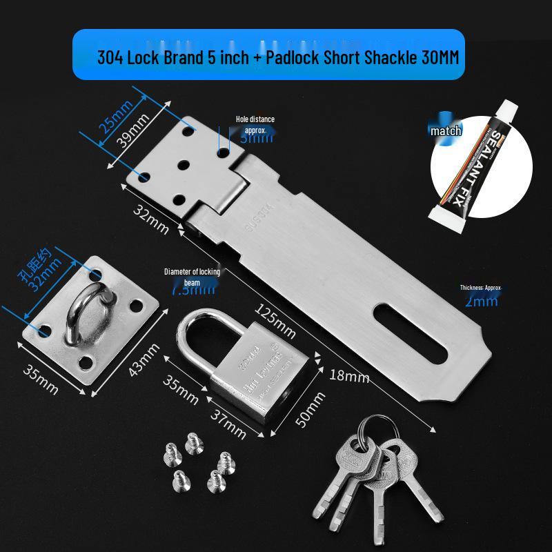 Lockable Thickened Hasp Latch for Cabinet, Drawer, or Wooden Door