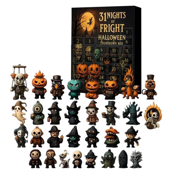 31 Nights of Fright Halloween Countdown Calendar 31/15/7 Days Advent Calendar with Collectible Horror Figures Scary Dolls for Home Decor