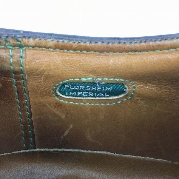 1970 FLORSHEIM Imperial Kenmoor Long Wingtip Shoes Brown size 11B 27.5-28.5 Men's(USED)