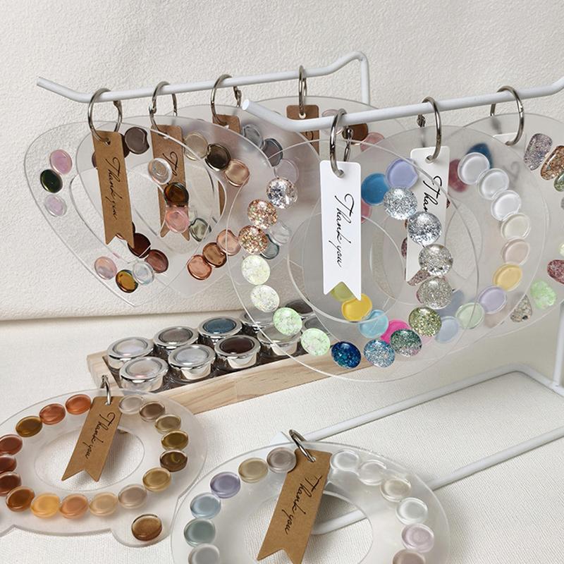 Nail Swatches Color Card Display Board Gel Polish Template Nail Art Tips Sample Stand Nail Polish Practice Desktop Storage