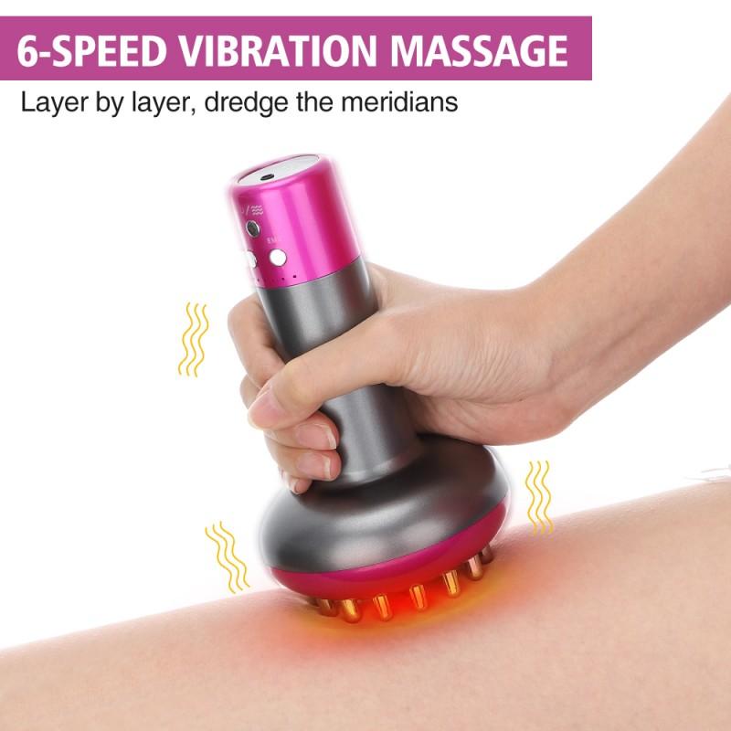 Home Electric Guasha Scraping Massage Brush Body Massager Vacuum Cans Suction Cup Heating Fat Burner Anti-cellulite Massager