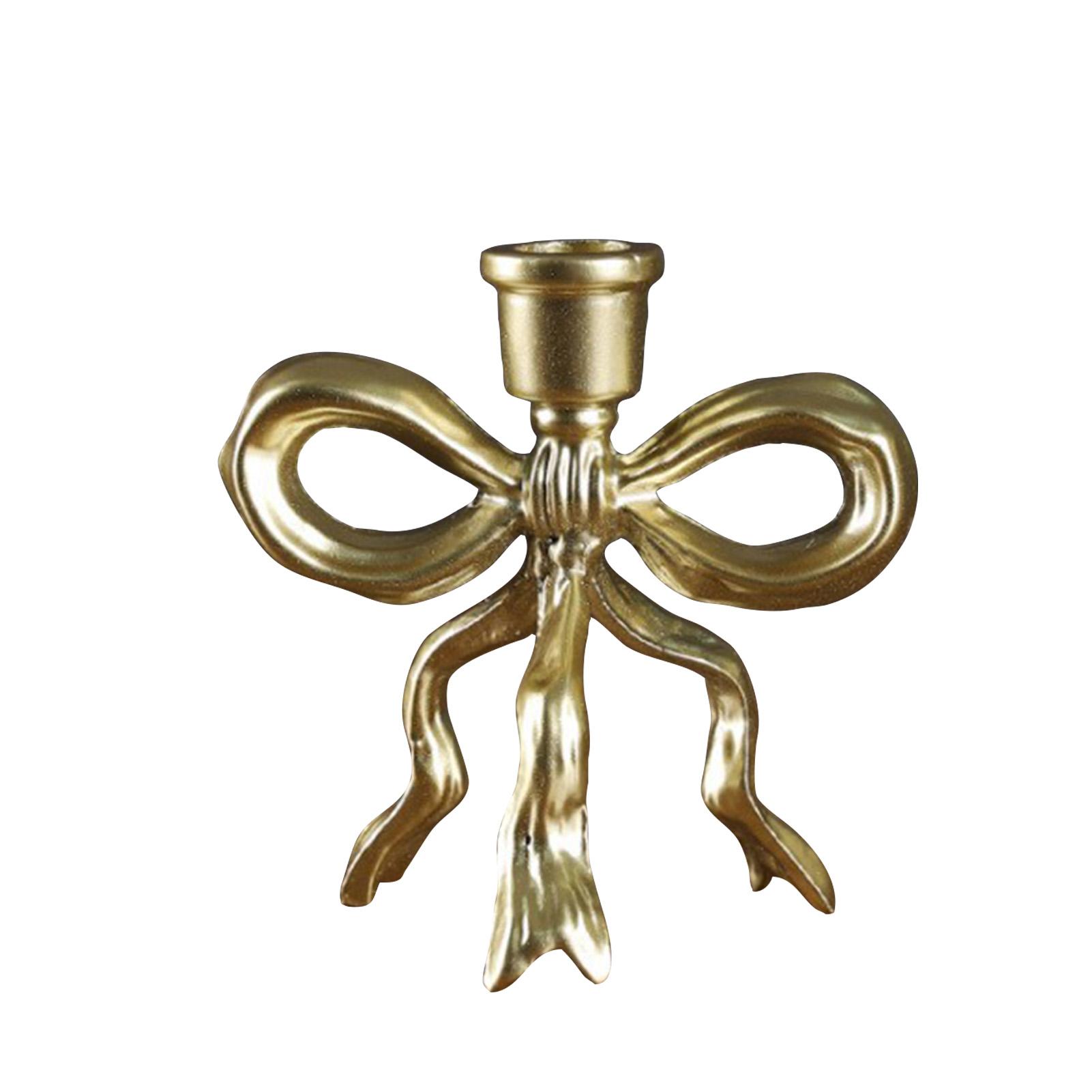 

Золотой Подсвечник-бант Винтажный Металлический Подсвечник Античная Латунь Декоративный Подсвечник Для Свадьбы Рождества Дома Декор Стола, One Size
