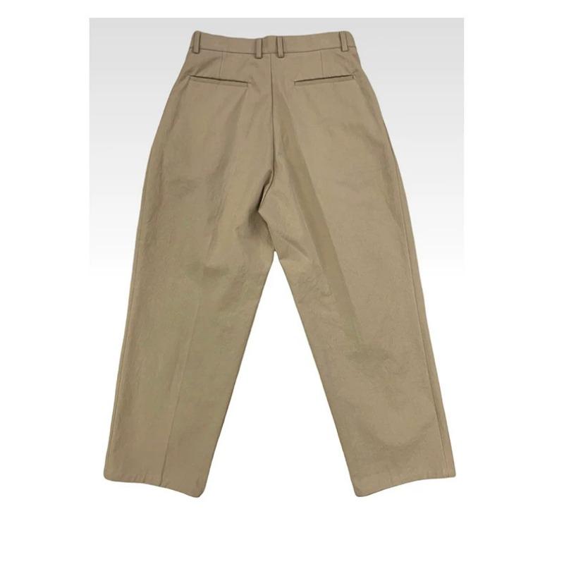Men Loose Straight Double Pleated Casual Workwear Suit Long Trousers