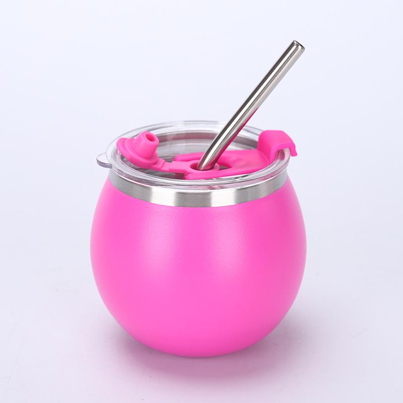 Popular 5oz Insulated Stainless Steel Mini Egg Cup with Straw - Portable Travel Accessory for Milk Tea