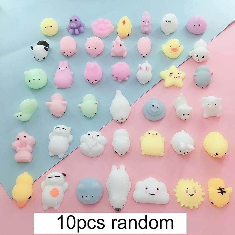 5/10/20pcs Mini Cute Soft Squishy Fidget Toy Children Kawaii Mochi Cat Anti Stress Reliever Sensory Squeeze Xmas Gift TMZ