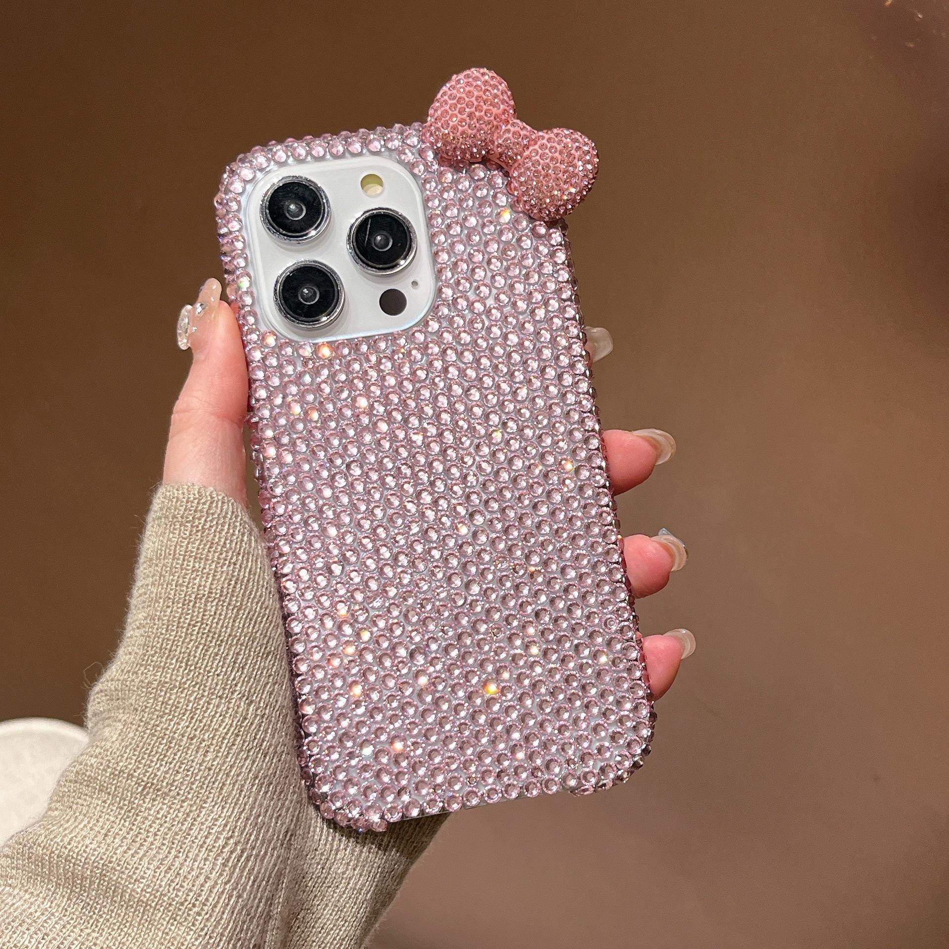 

Подходит для Apple 16 Чехол для мобильного телефона с бантом из бриллиантов, IPhone 15 ProMax Роскошный сказочный 14 Чехол с защитой от падений iPhone14proMax