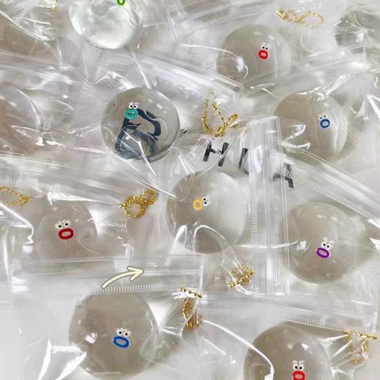 10Pcs Mini Cartoon Expression Stress Ball Anxiety Relief Clear Ball Squeeze Toy Sensory Ball Fidget Desk Toy Party Favors