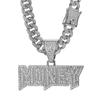 Hot Selling Hip-hop Alloy Full Diamond Letter Pendant In Europe and America, Cuban Necklace, Trendy Men's Accessory