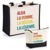 Coffret Tote Bag - PLANETEE - Alba - Jute & Matching Pencil Case - Multicoloured - Made In France
