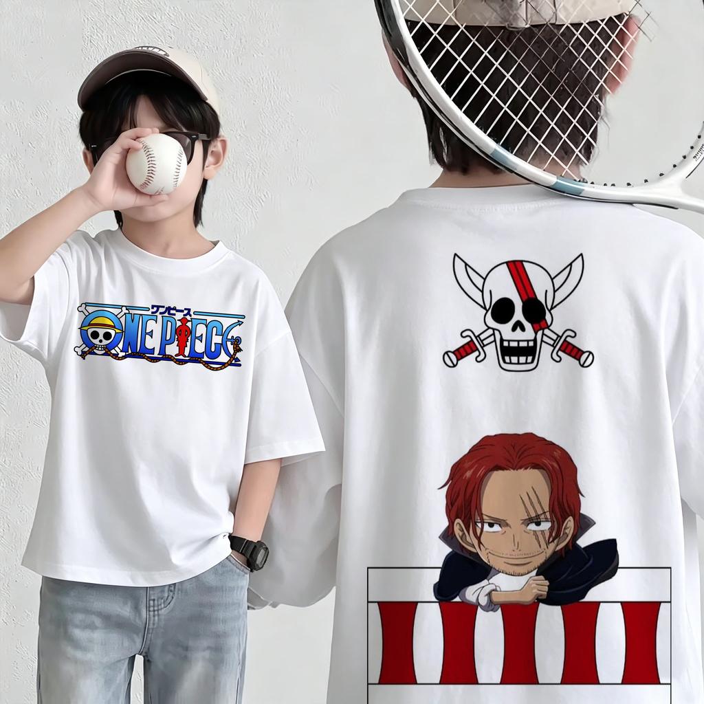 Summer New Arrival One Piece Pattern Tshirt unisex anime print casual shortsleeved fashionable streetwear top Y2K style