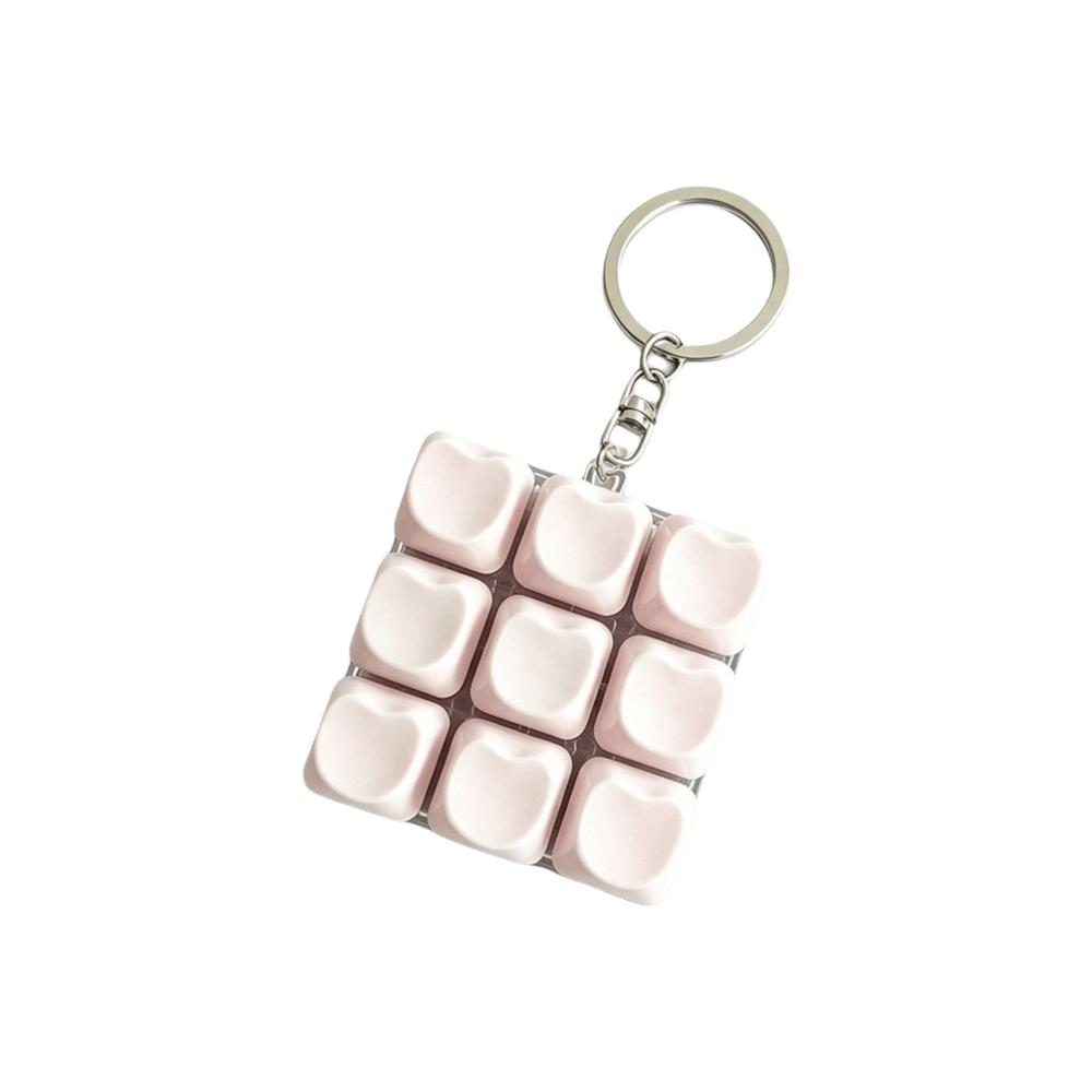 Stress Relief Fidget Button Keychain Pendant Bag Key Decor Unique Fidget Clicker Toy Sensory Play