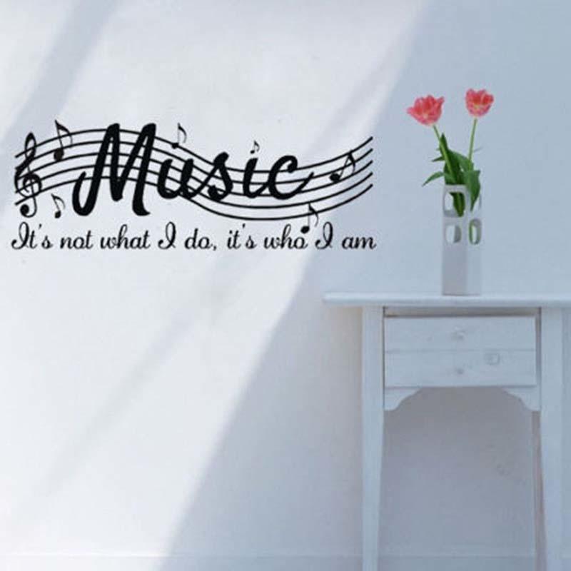 Odnímatelná hudba není hudební poznámky Umělecká výzdoba pokoje Vinyl DIY samolepka na zeď