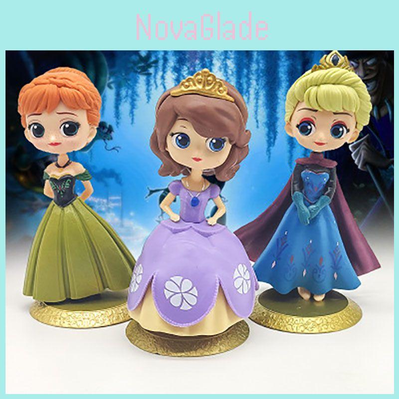 Encantadoras Miniaturas de PVC da Princesa Elsa Anna Sofia de Frozen para Crianças e Fãs