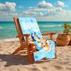 1Pc Bluey Friends Adventure Beach Towel, Quick Dry, Multi-Use for Beach Pool Gym Yoga Home Travel, Christmas, Halloween, Xmas Gift S73