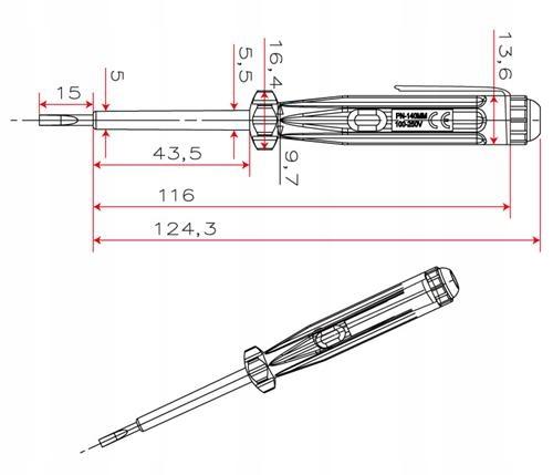 Neon Voltage Indicator Tester Pn-140Mm 230V