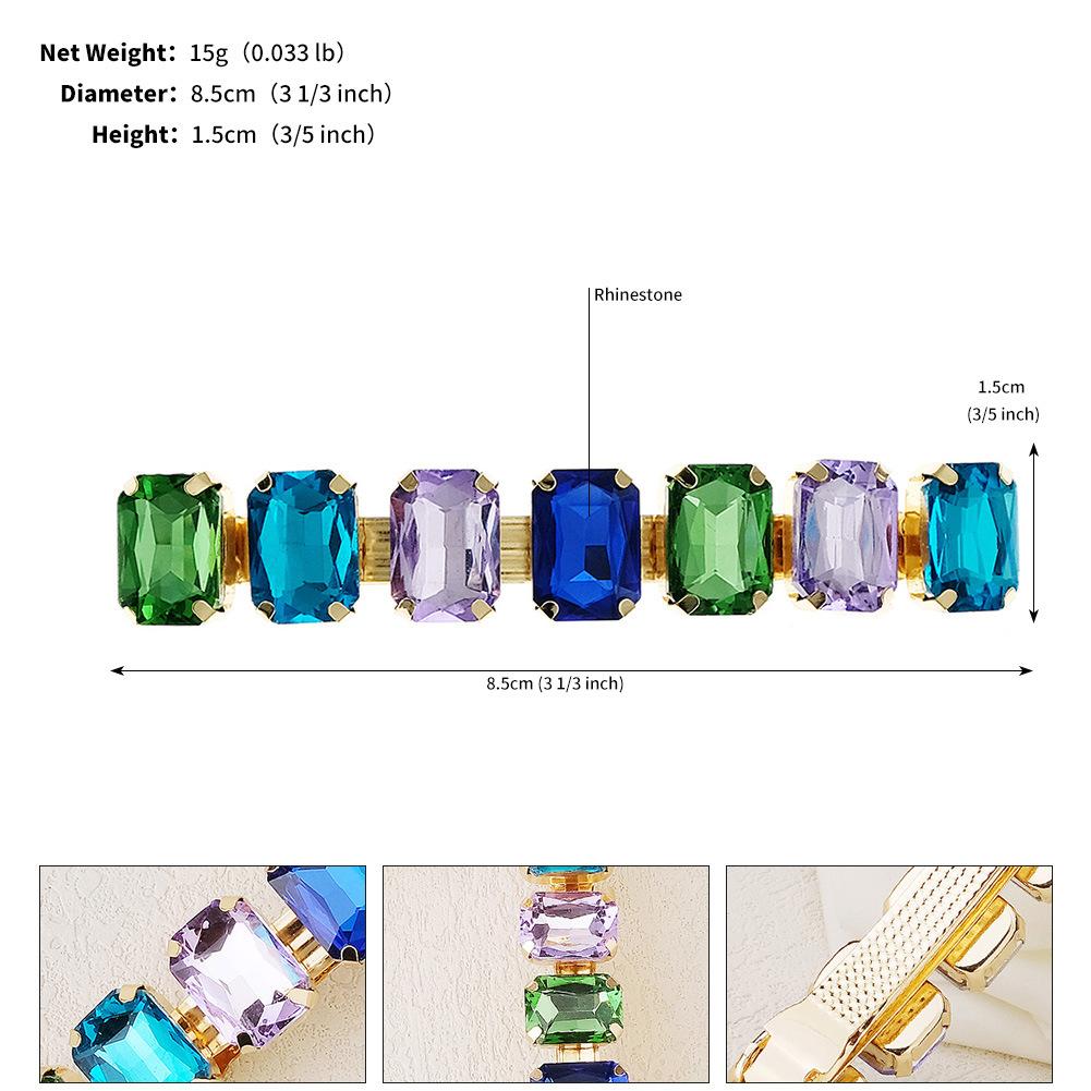 Kids Colorful Rhinestone Spring Hair Clips Versatile Daily Niche Headwear Delicate Small Barrettes For Girls
