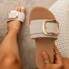 Summer New Sandals Flat Bottom Women's Buckle Slippers Sandals Shos Women's Shoes