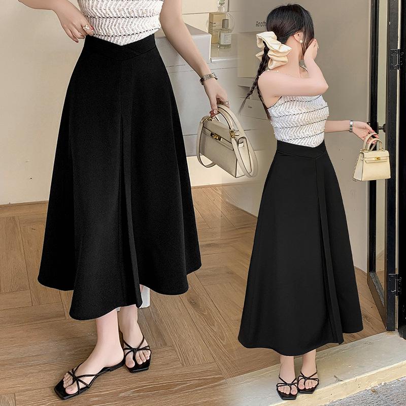 

Фиолетовая юбка-трапеция с высокой талией, весна 2025 г. — облегающий крой, стиль Commuter Extra-Large чёрный