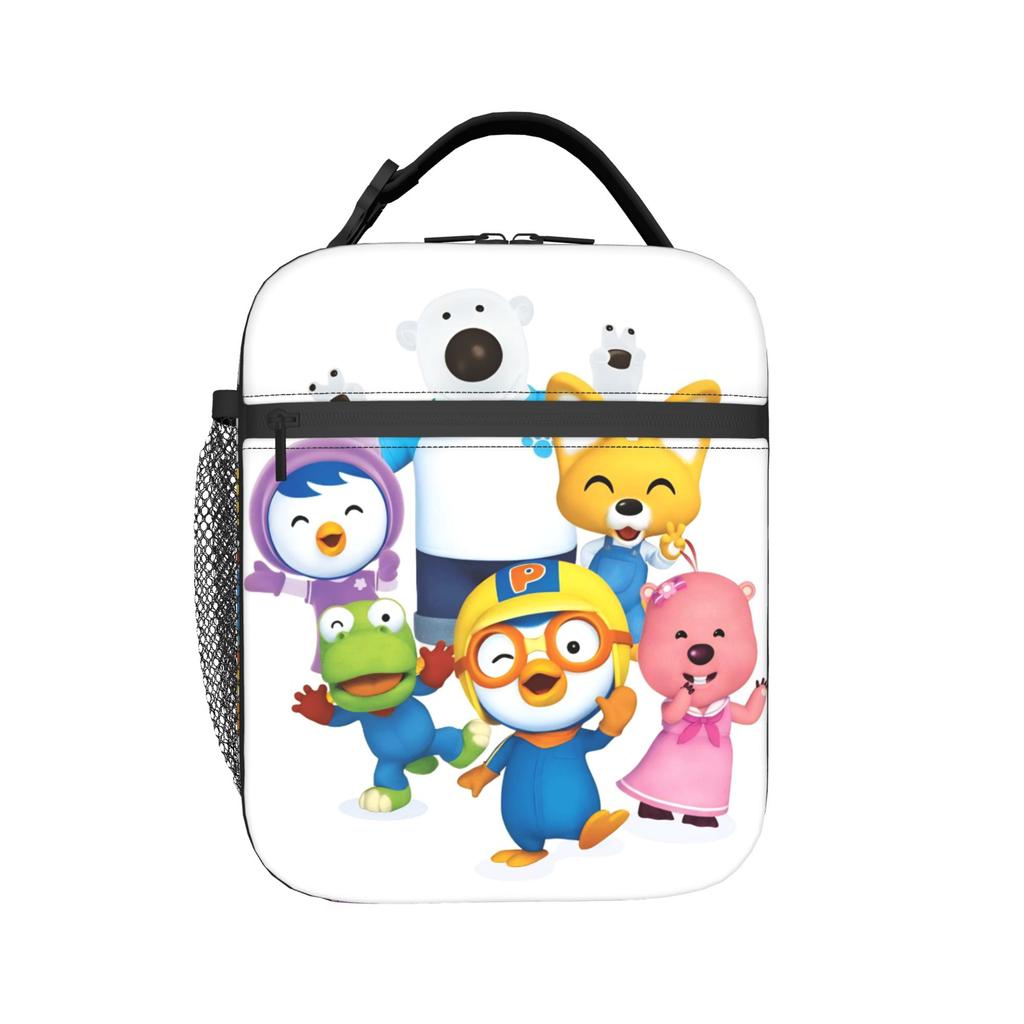 Pororos Cartoon Insulated Lunch Bag Cooler Bag Reusable,Lunch Container Portable Tote Lunch Box Bento Pouch Work Travel