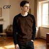 Men Raglan Block Shirt Shirt, Long Sleeve Crew Neck T-shirt, Warm Layering Tees for Casual Pullover Base Layer Autumn Winter Regular Fit