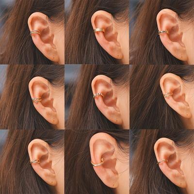 1PC Geometrische Gold Clip Ohrringe Manschette Ohrringe Für Frauen Mädchen Vintage Ohr Manschette Stern Ohne Piercing Clip auf Ohr jewerly