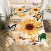 Lovely Bird Duvet Cover Set King Size Spring Floral Butterfly Bedding Set Microfiber Watercolor Garden Flower Comforter Cover