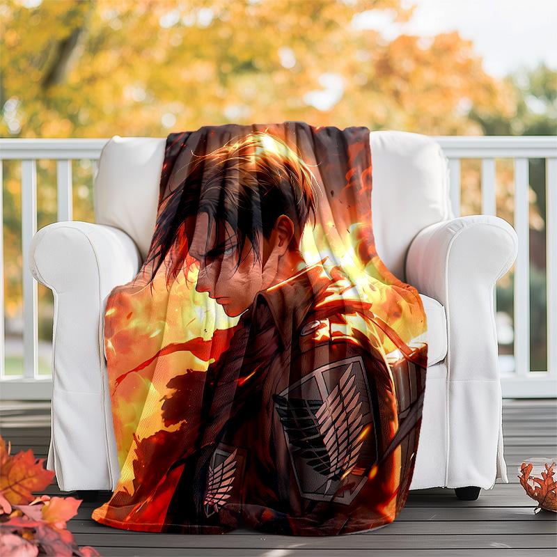 Attack on Titan2 printed throw blanket—lightweight,soft,warm;versatile blanket for all seasons—perfect as &air-conditioning throw,nap blanket