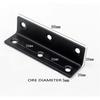 4pcs Stainless Steel L-Shaped Angle Brackets – 80x20x20mm & 60x25x25mm, 2mm Thick, Black Coated, For Woodworking, Furniture, Railings – Indoor/Outdoor