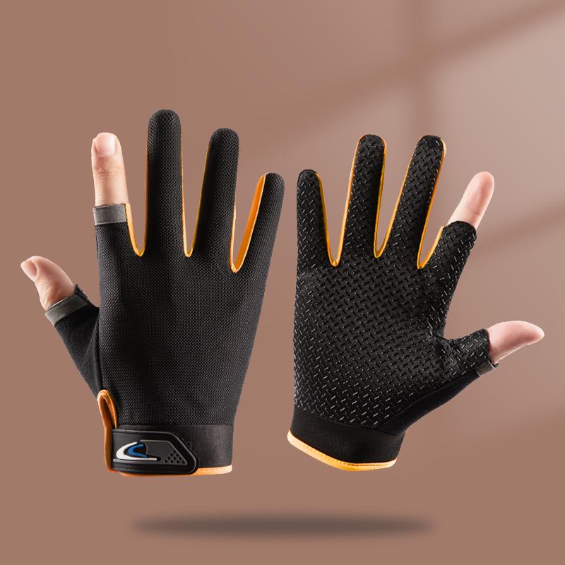 

Літні Тонкі Нековзкі Протипрокольні Рибальські Рукавички з Відкритими Двома Пальцями для Приманки, Закидання, Наживки та Морської Риболовлі