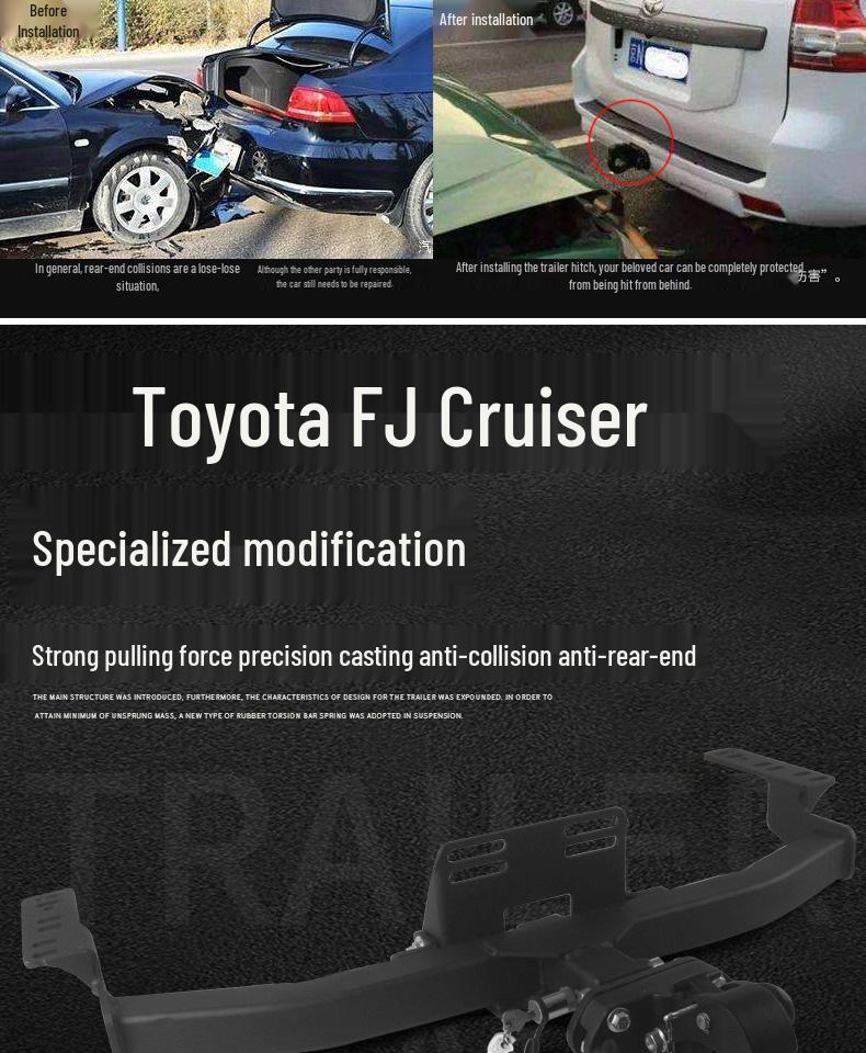 Toyota FJ Cruiser Prado Modified Trailer Tow Hook Tiger Head Bracket