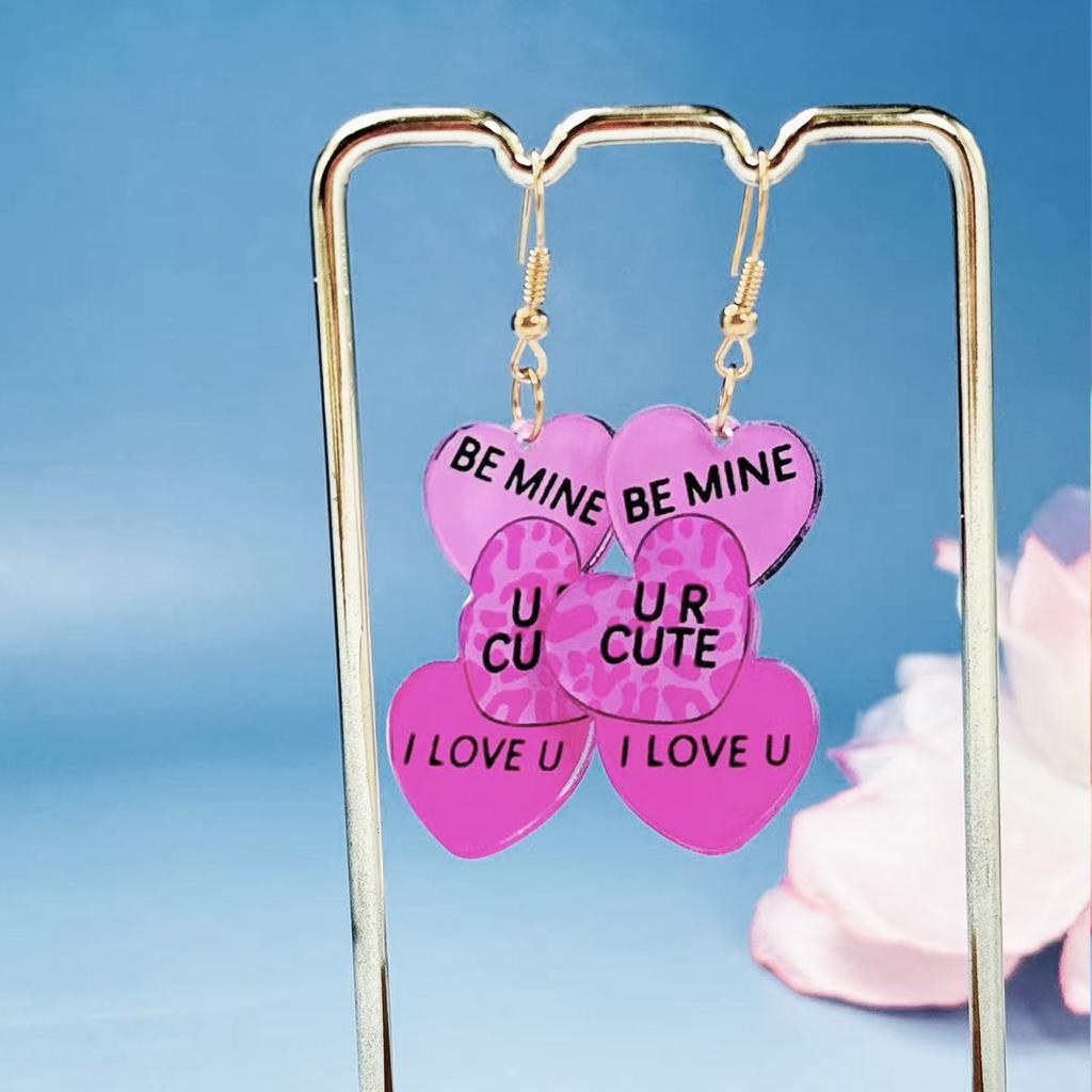 1 pair of flower tulip earrings earrings love stitching Valentine's Day earrings sweet cartoon