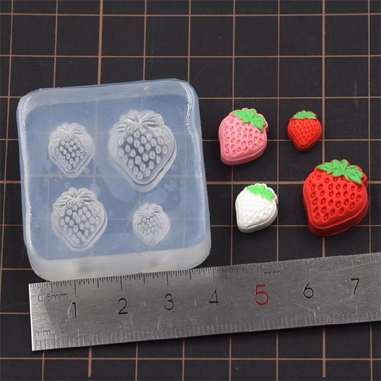 Easy To Clean Silicone Mold for Miniature Strawberry Pastries Dessert Mould for Handicraft Hobbyists Miniature Food Mold