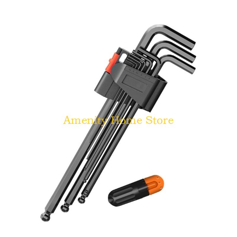 F26C Practical Allen Set Alloy Wrench For Dismantling And Installing Screws 9PCS