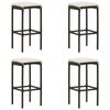Day and Night - Day and Night Kitchen Stools with Cushions 4 Pcs Brown Synthetic Rattan