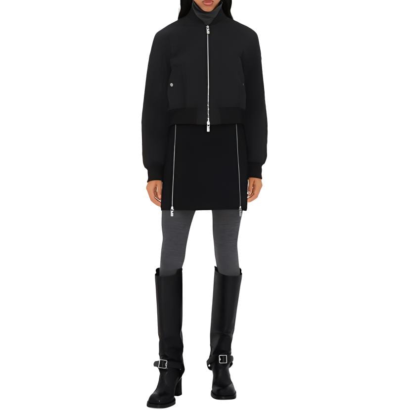 Burberry Quilted Cropped Bomber Jacket 'Black' 80938721