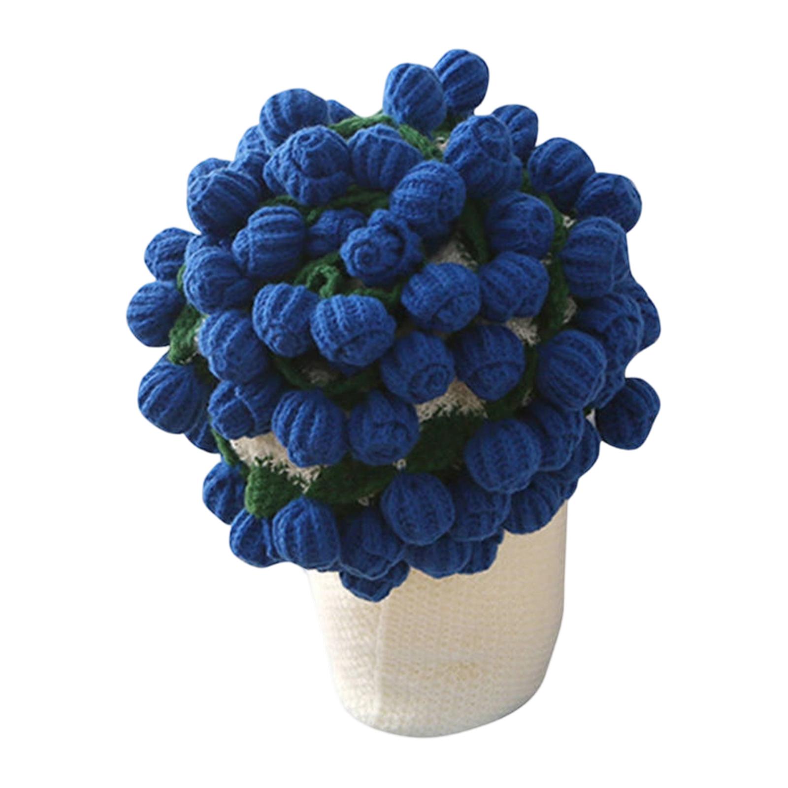 

Handmade Knitted Bouquet Blanket Soft Textured Throw Large Decorative Knitted Yarn Blanket Suitable for Home and Indoor Use One Size синий