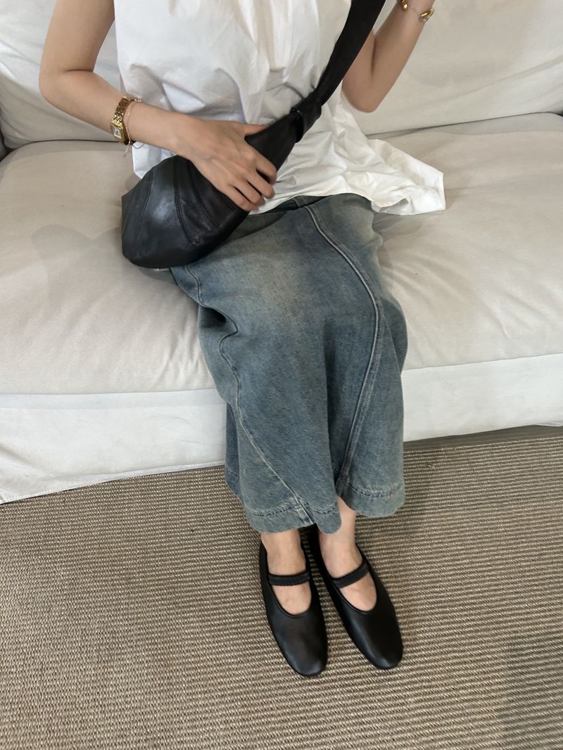 

IPPEUM Балетки Женские Туфли Круглый Носок Летнее Платье Мэри Джейн Балетки Обувь Для Женщин 245 чёрный