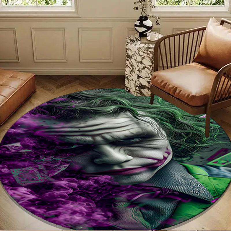 The Clown's Fiery Rise Round Rug for Livingroom,Bedroom, Palyroom, Chair Rug, Area Rug, Circle Carpet, Large Size Decor Fan Christmas Gift