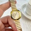 Ceas de mână casual cu cuarț pentru femei Ceas simplu auriu Brățară ajustabilă din oțel inoxidabil Ceas de mână Doamne Ceas de lux Cadouri