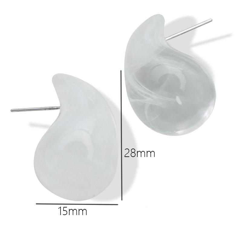 1 pairs Water Drops Resin Earrings Cute Amber Pink Chubby Jewelry Acrylic Waterdrop Earrings for Women Chunky Teardrop Earrings